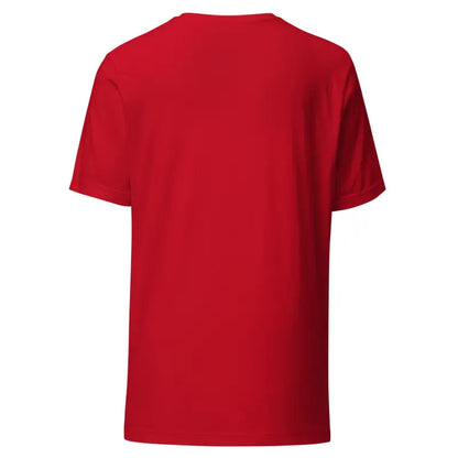 Plain red unisex crew neck t-shirt for Halloween with Horror-themed design