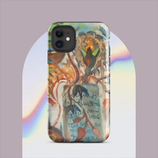 Artistic abstract VoYnich Oil Painting iPhone Pro Max Case with polycarbonate outer shell
