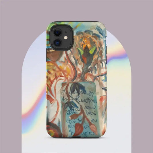 Artistic abstract design Phone Case featuring swirling colors for Pro Max iPhone, Polycarbonate outer shell