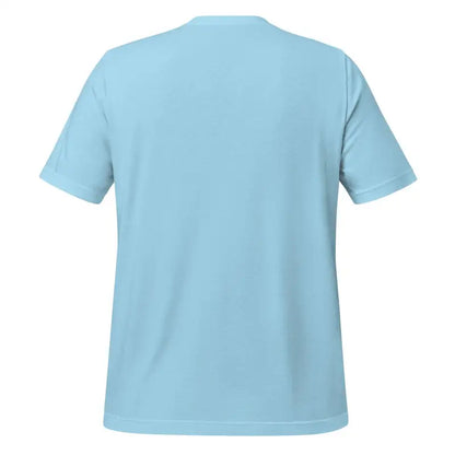 Light blue short-sleeved Valhalla Wisdom Tee showcasing divine legacy and eagle’s grace