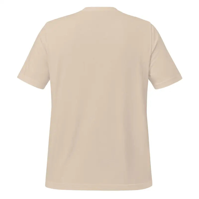 Plain beige crew neck t-shirt from Valhalla Wisdom Tee collection showcasing divine legacy