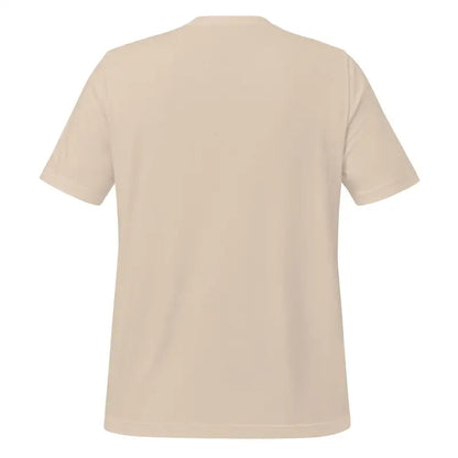 Plain beige crew neck t-shirt from Valhalla Wisdom Tee collection showcasing divine legacy