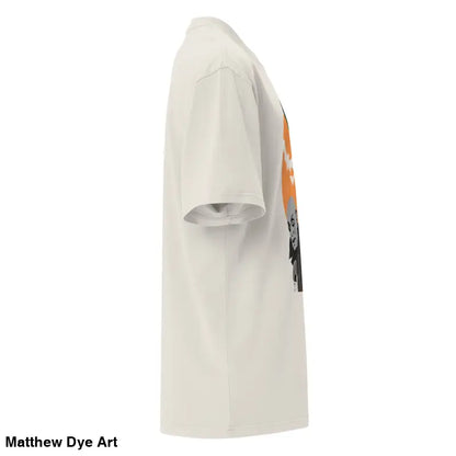 Off-white graphic oversized unisex faded t-shirt for a vintage-style Halloween look