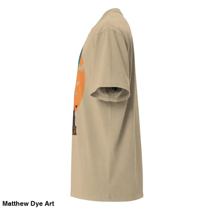 Beige graphic t-shirt from Vampire Oversized Unisex Faded T-Shirt for Halloween style