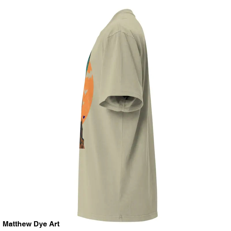 Khaki short-sleeved shirt featured in Vampire Oversized Unisex Faded T-Shirt for Halloween