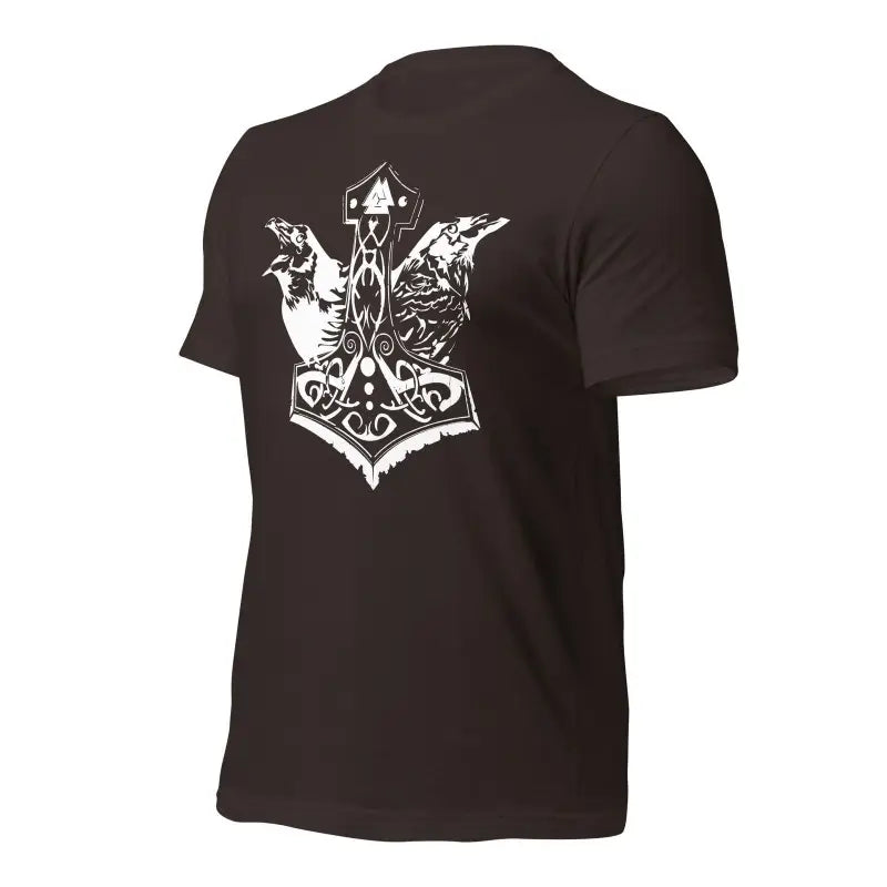 Black Viking Pride T-Shirt featuring a white Thor’s Hammer design embodying storied Viking heritage