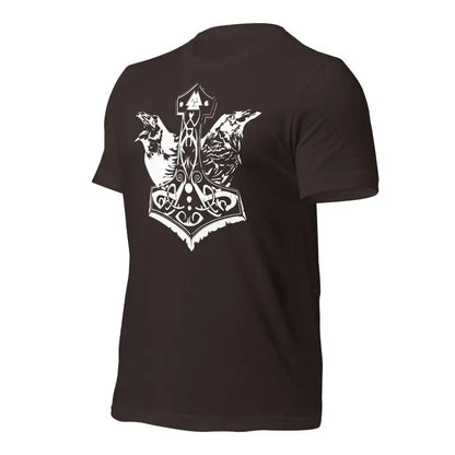 Black Viking Pride T-shirt featuring a white Norse-style Thor’s Hammer design