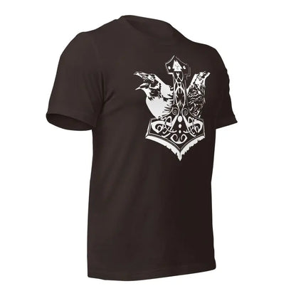 Black Viking Pride T-Shirt featuring white tribal-style anchor design with Thor’s Hammer