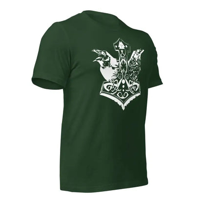 Dark green Viking Pride T-shirt featuring white tribal anchor design and Thor’s Hammer