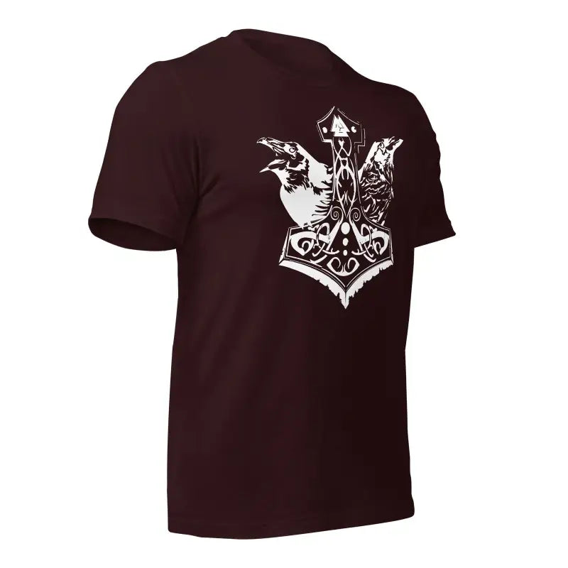 Burgundy Viking Pride T-Shirt featuring a white Norse-style anchor design