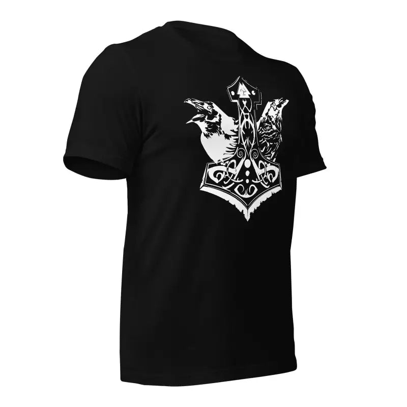 Black Viking Pride T-Shirt featuring a white Thor’s hammer design, celebrating storied Viking heritage