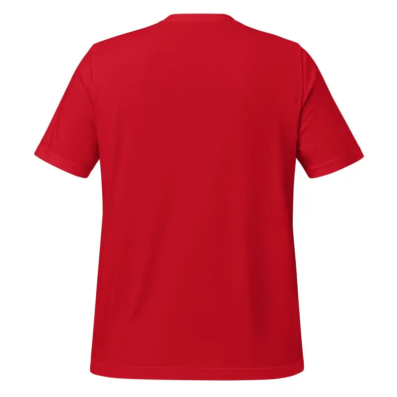 Plain red crew neck t-shirt featuring Viking Pride and Thor’s Hammer motifs