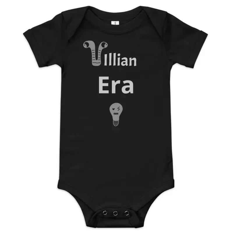 Black ’Villain Era’ Baby Onesie fits baby weight, months chest width, inches body length