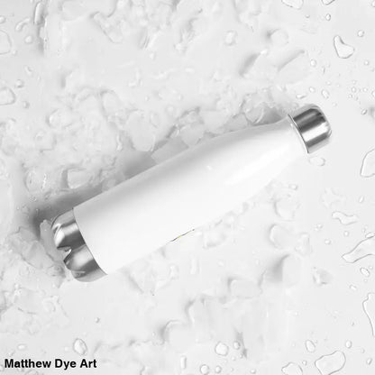 White insulated water bottle for daily adventures, Vintage Cat Stainless Steel design