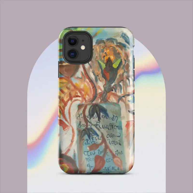 Artistic abstract design phone case for Pro Max iPhone with Voynich Oil Painting style