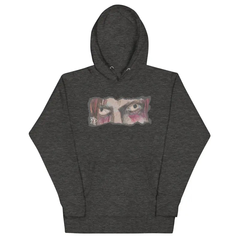 Dark gray softest hoodie featuring artistic eye design, perfect gift for art lovers