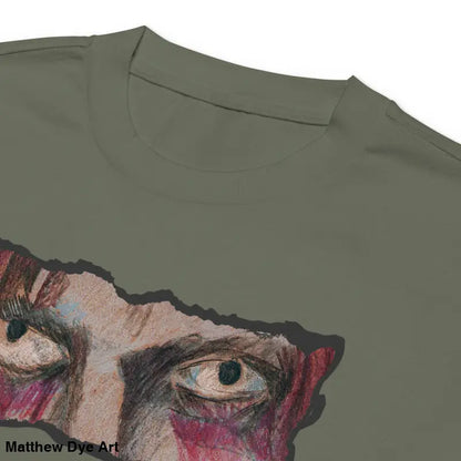 Olive green premium long sleeve shirt featuring an eye graphic for stylish streetwear