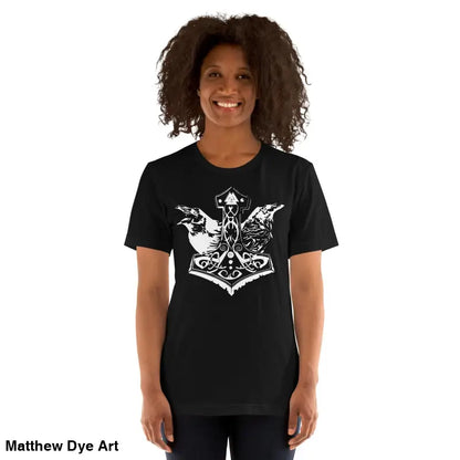 Black Viking Pride T-shirt featuring white design, celebrating storied Viking heritage