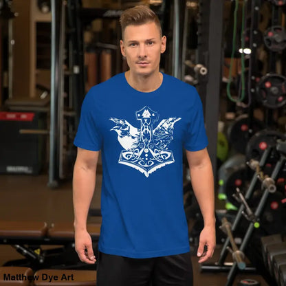 Blue Viking Pride T-shirt featuring white graphic inspired by storied Viking heritage