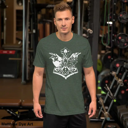Green Viking pride t-shirt with white Thor’s hammer design