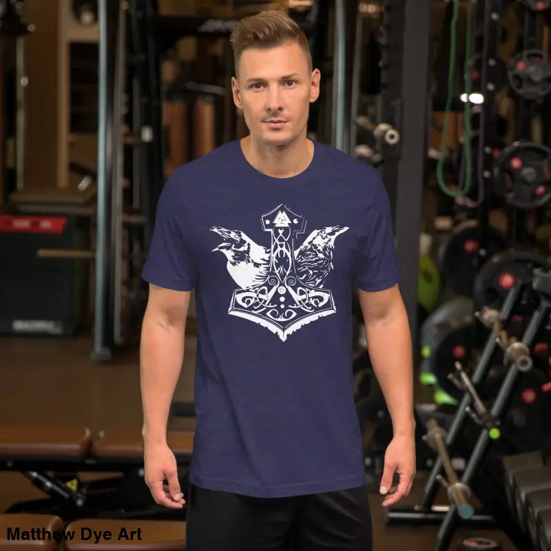 Navy Viking pride t-shirt with white Thor’s hammer design
