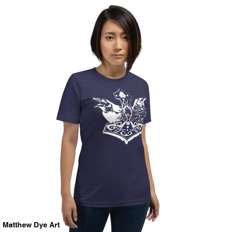 Navy viking pride t-shirt with white Thor’s hammer graphic