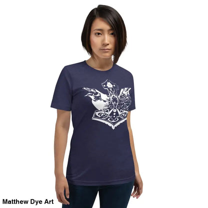Navy viking pride t-shirt with white Thor’s hammer graphic