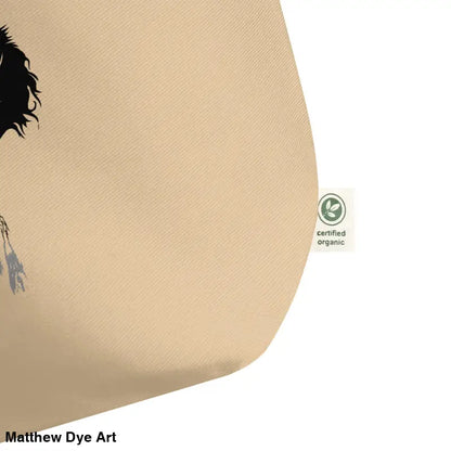 Beige Werewolf Moon Organic Cotton Tote Bag featuring a haunting style design