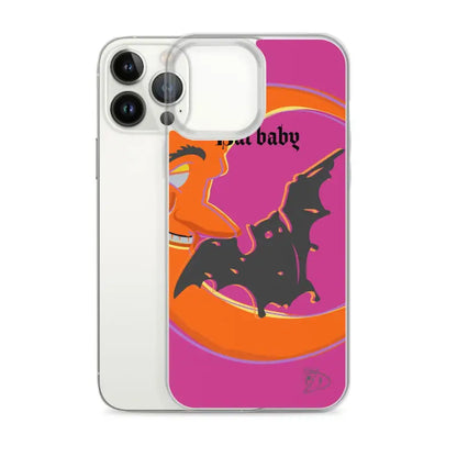 Bat Baby iPhone Case showcasing bat silhouette design on orange and pink background