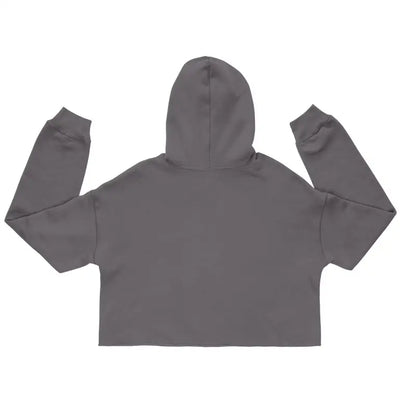 Gray cropped hoodie sweatshirt for happy trick-or-treating with long sleeves and vampire fangs