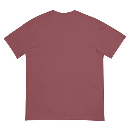 Plain burgundy short-sleeve Treat Smiles Heavyweight T-Shirt, perfect for everyday wear