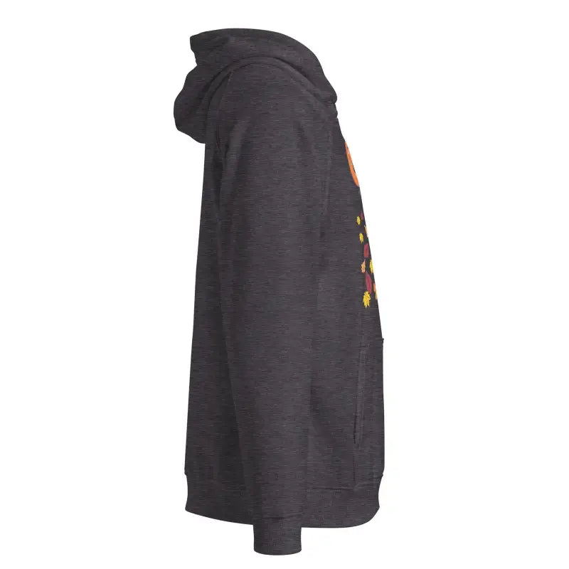 Black hooded sweatshirt featuring colorful side graphics, perfect for Skull Owl Unisex style