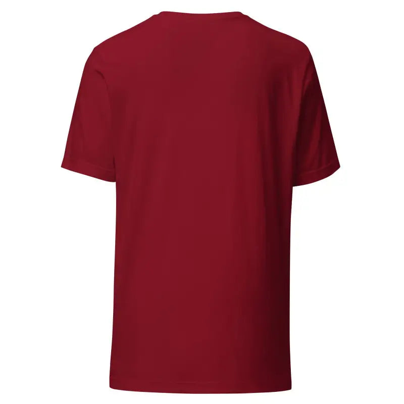 Plain burgundy crew neck unisex t-shirt for Trick R Treat Halloween celebrations