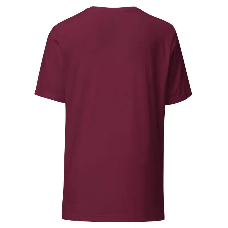 Burgundy crew neck unisex t-shirt for Trick R Treat Halloween themed attire