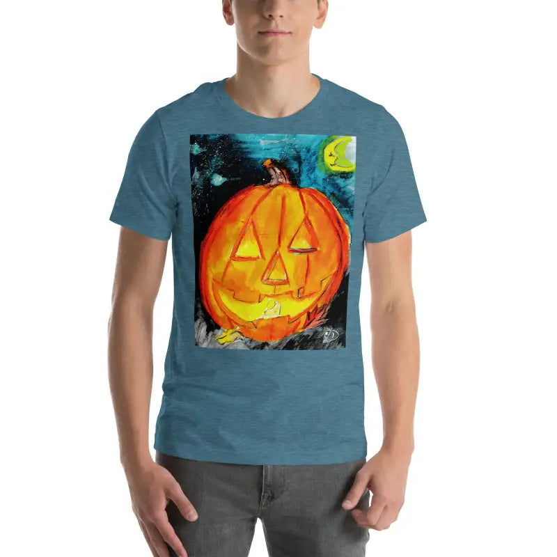 Carved jack-o’-lantern with glowing face for Spooky Soft Unisex Pumpkin Elegance