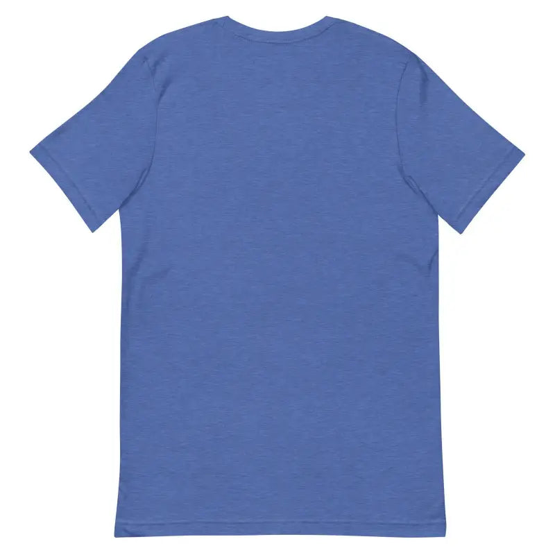 Plain blue t-shirt with short sleeves for the Vintage Cat Unisex Tee collection