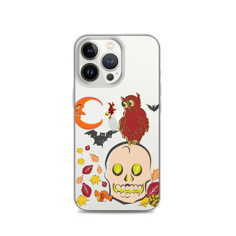 Clear phone case featuring Halloween decorations for the Haunted Harvest theme