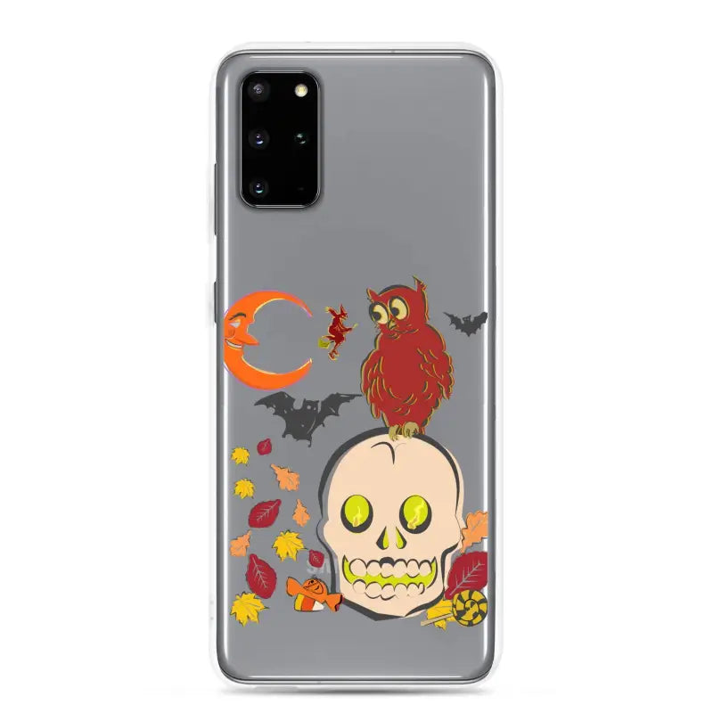 Samsung Galaxy S20+ in Whimsy of the Haunted Harvest Clear Case with Halloween stickers