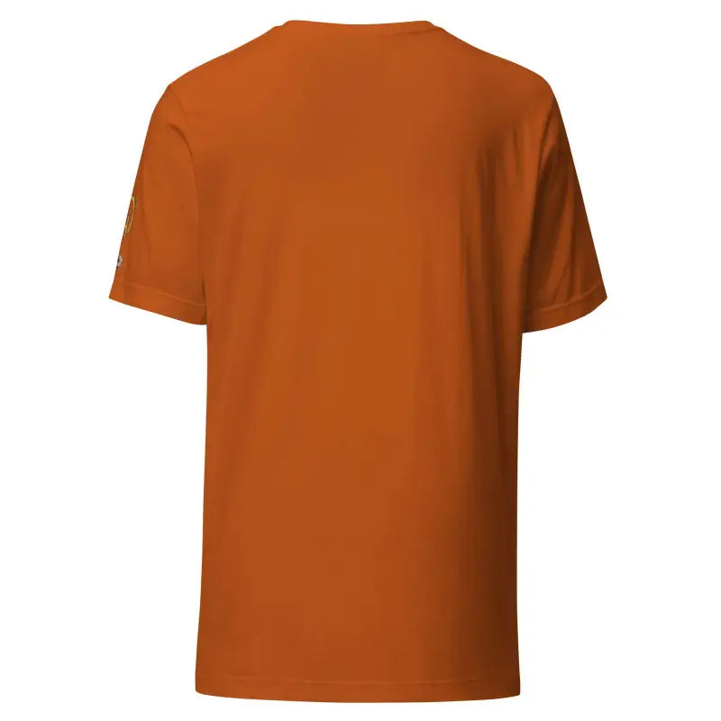 Plain burnt orange crafted unisex tri-blend t-shirt with short sleeves