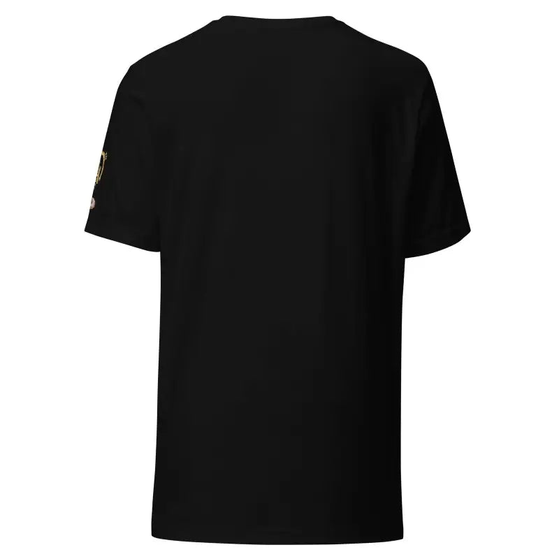 Plain black crafted unisex tri-blend t-shirt with short sleeves for versatile style