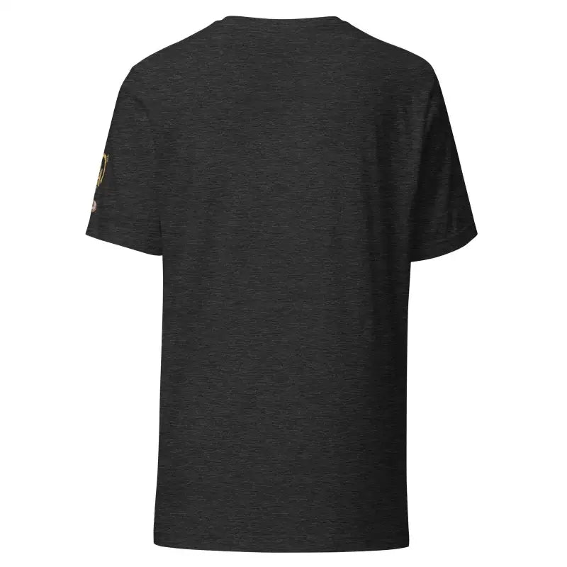 Plain black crafted unisex tri-blend t-shirt with short sleeves for versatile styling