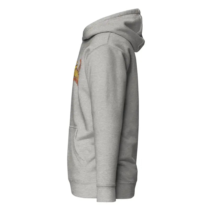 Light gray hooded sweatshirt side view of Soultangler Streetwear-Inspired Hoodie