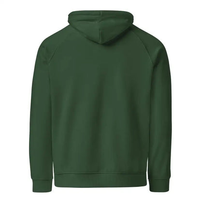 Dark green pullover hoodie sweatshirt from Whispers of the Unseen unisex eco raglan collection