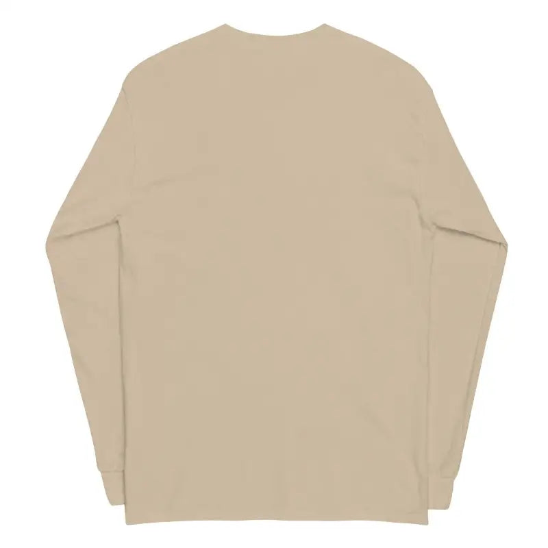 Beige long sleeve tee lying flat, inspired by Norse mythology