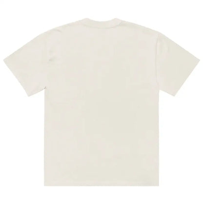 Plain off-white short-sleeved oversized faded t-shirt for a Haunted Harvest style
