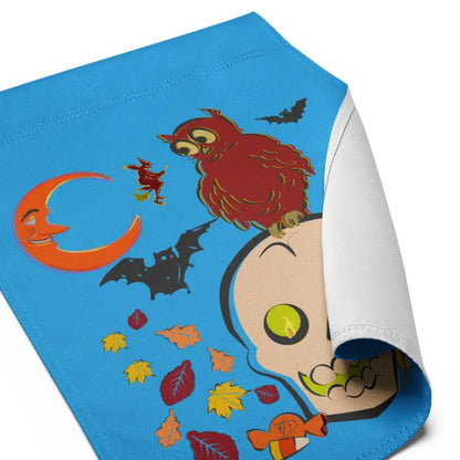 Halloween garden flag featuring whimsical spirits dance for festive spirit decoration