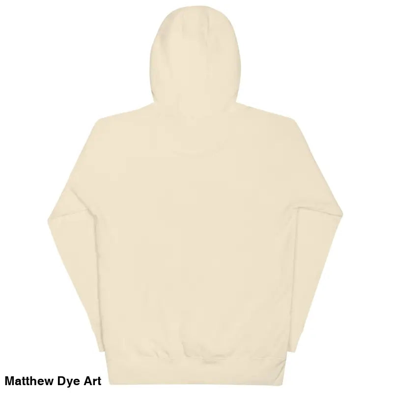 Back view of a cream-colored Vintage Cat Unisex Hoodie showcasing its enchanting design
