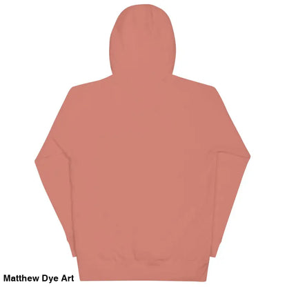 Salmon-colored hooded sweatshirt back view showcasing Vintage Cat Unisex enchanting design