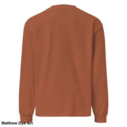 Copper-colored heavyweight long sleeve shirt from Witchy & Warm featuring vintage cat design