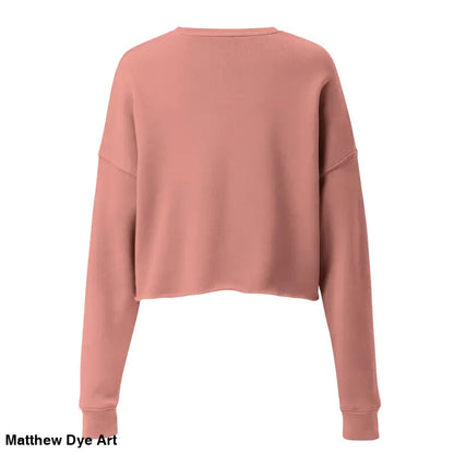 Salmon-colored cropped sweatshirt featuring Scary Cat Halloween design by Witchy & Wild